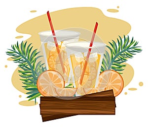 Delicious and refreshment drinks on beach
