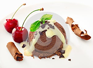 Delicious rich chocolate icecream dessert