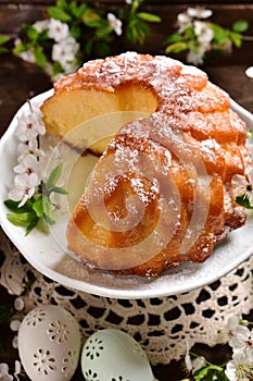 Easter ring cake in flower shape