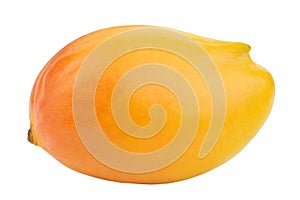Delicious ripe mango isolated on white background. Exotic fruit