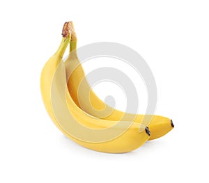 Delicious ripe yellow banana fruits isolated