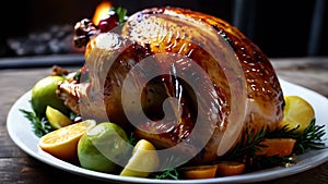 Delicious roasted holiday Turkey baked