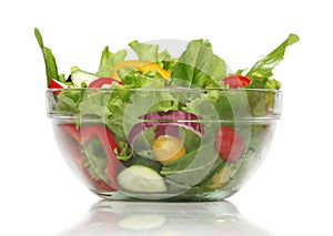 Delicious salad on a bowl isolated