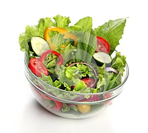 Delicious salad on a bowl isolated