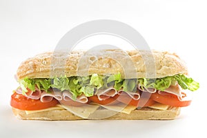 Delicious sandwich of ham cheese lettuce tomato