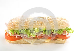 Delicious sandwich of ham cheese lettuce tomato