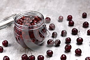 Delicious seedless cherry jam can be canned at home.