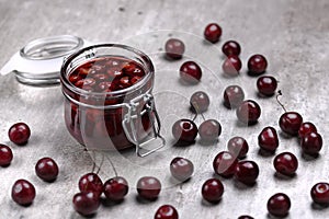 Delicious seedless cherry jam can be canned at home.