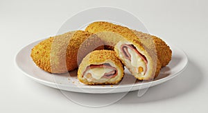 Crispy Fried Ham and Cheese Rolls Appetizer