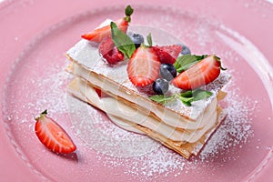 Delicious slice of cake, Italian Napoleon Milfey