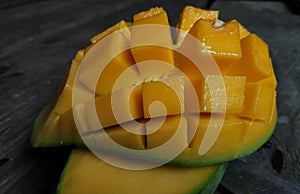 Delicious slice of mango with beautifull orange colour