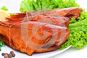 Delicious smoked fish  ocean perch