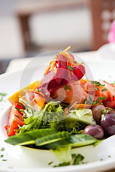 Delicious smoked salmon salad