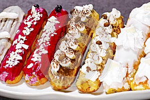 Delicious soft colored multicolored cake coffee