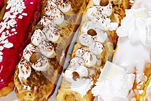 Delicious soft colored multicolored cake coffee