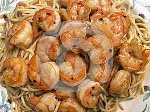 Delicious Spicy Shrimp With Pasta for Dinner