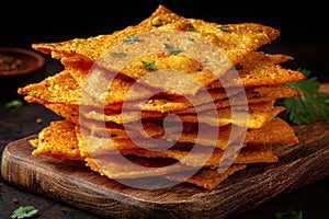 Delicious Stack of Fried Masala Papad