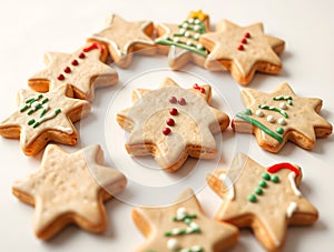 Delicious Star Shaped Christmas Cookies Festive Holiday Treats Sweet Bakery photo