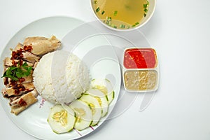 Delicious Steam Chicken with Rice Hainan Chicken