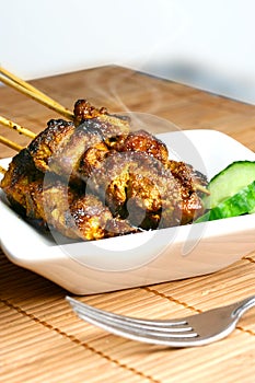 Delicious steaming satay