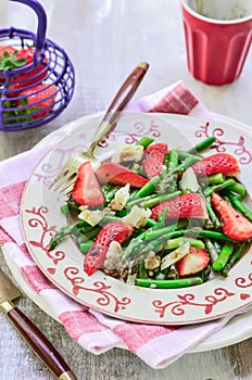 Delicious Strawberries Asparagus Salad, Close-up