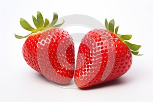 Delicious strawberries isolated on a white background. Good for any project. Generative AI