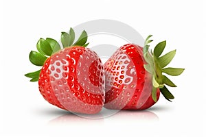 Delicious strawberries isolated on a white background. Good for any project. Generative AI