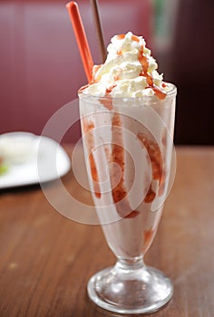 Delicious strawberry milkshake
