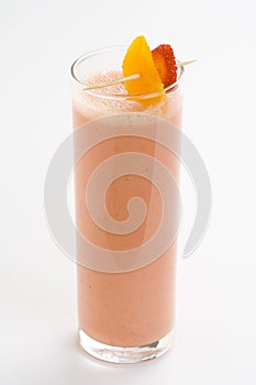 Delicious strawberry orange banana milkshake