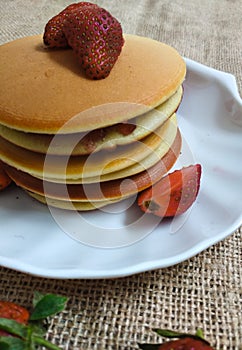 Delicious strawbery pancake