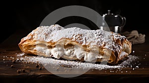 Delicious Strudel: A Sweet Treat With A Dusting Of Powdered Sugar
