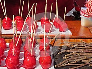 delicious sweet caramel apples delicious colorful energy photo