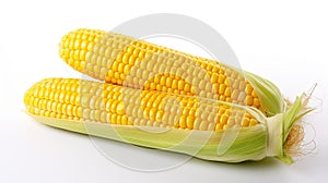 delicious sweet corn white background In