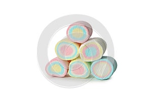 Delicious sweet marshmallow isolated on white background