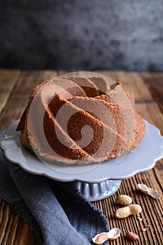 Delicious sweet peanut butter bundt cake