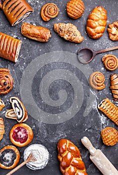 Delicious and sweet seasonal pastry background