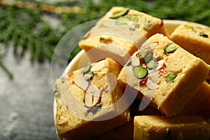 Delicious sweet soan papdi -Indian cuisine. photo