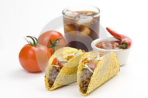 Delicious taco, mexican food