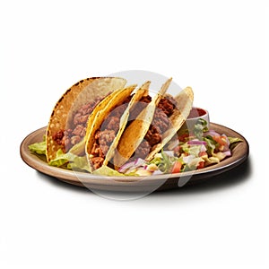 Delicious Taco Plate With Crispy Chips On Transparent Background