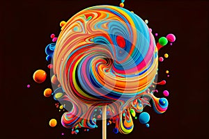 Delicious and tasty candy lollipops of different flavors