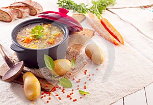 Delicious thick vegetable stew or soup