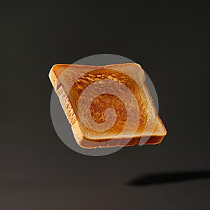 delicious toast floating in the air, professional food photography, studio background, advertising photography, cooking ideas