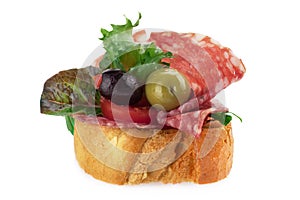 Delicious toasted crostini topped with Salami