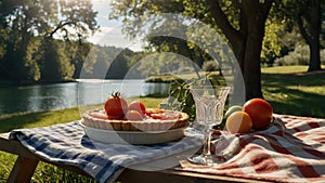 Delicious Tomato Tart Picnic by the River photo
