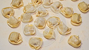 Delicious tortellini a ring-shaped pasta from Italy. Traditionally they are stuffed with a mix of meat, parmigiano reggiano cheese