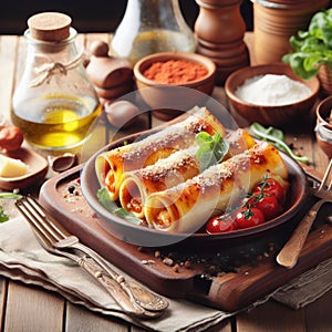 delicious traditional italian canneloni photo