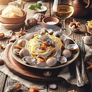 delicious traditional italian linguine alle vongole i