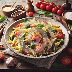 delicious traditional italian pasta primavera