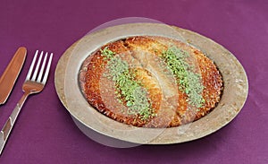 Delicious and Traditional Turkish Dessert Kunefe.