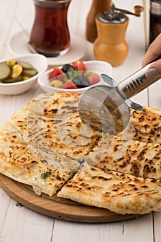 Delicious Turkish Food Gozleme photo